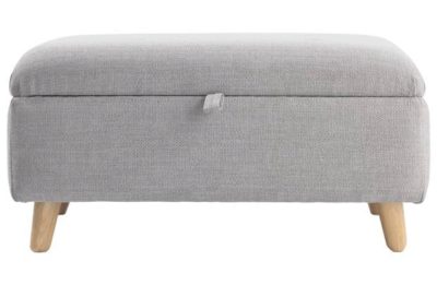 Heart of House Azure Fabric Footstool - Light Grey